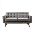 Sofa, Szara prostokątna fotel poliestrowy z litymi gumowymi nogami 152 x 82 x 84 cm