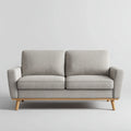 Sofa 2 umieszcza jasnoszary 150 x 82 cm w poliestrze z nogami z litego drewna prostokątna kształt, 150 x 82 x 82 cm