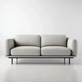 Sofa 2 umieszcza jasnoszary 200 x 90 x 82 cm w poliestrze ze stalowych nóg prostokątna kształt