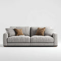 Sofa 2 miejsca szary prostokątna poliester 200 x 95 x 88 cm