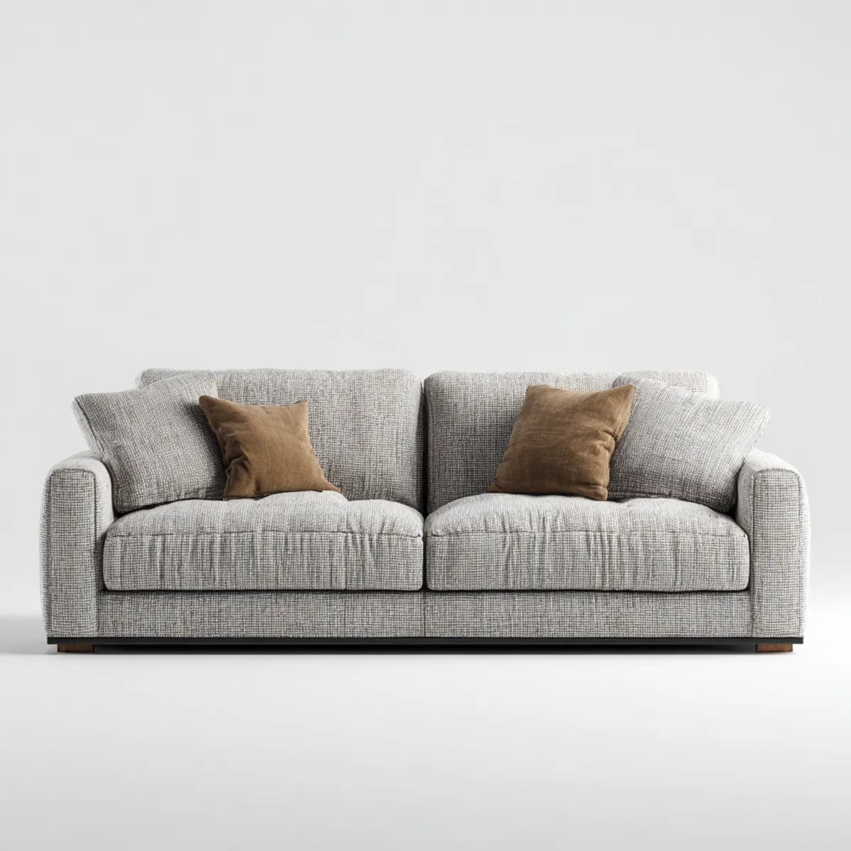 Sofa 2 miejsca szary prostokątna poliester 200 x 95 x 88 cm