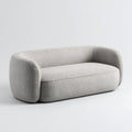Sofa 2 jasnoszare siedzenia 160 x 88 x 72 cm w zaokrąglonym poliestrze