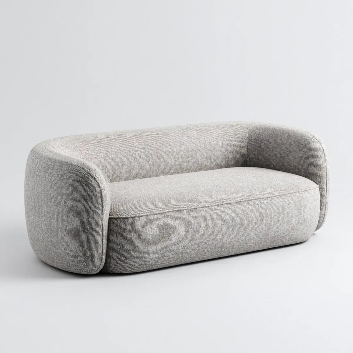 Sofa 2 jasnoszare siedzenia 160 x 88 x 72 cm w zaokrąglonym poliestrze