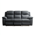 Sofa, Wyprostowana sofa 3 miejsca antracyt w prostokątnym kształcie poliestru 210 x 95 x 100 cm