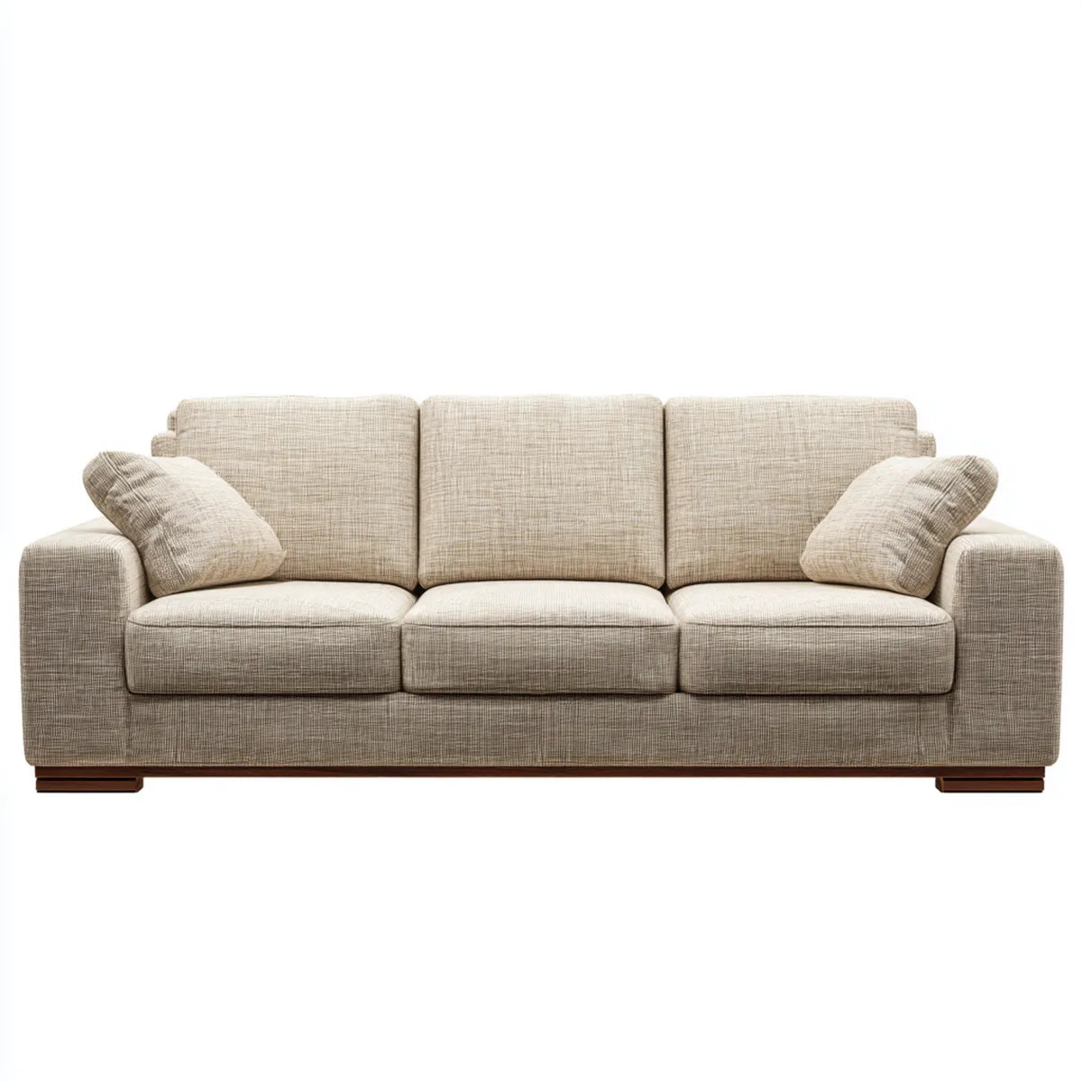 Sofa 3 beżowe fotele 230 x 95 x 88 cm w poliestrze liniowym