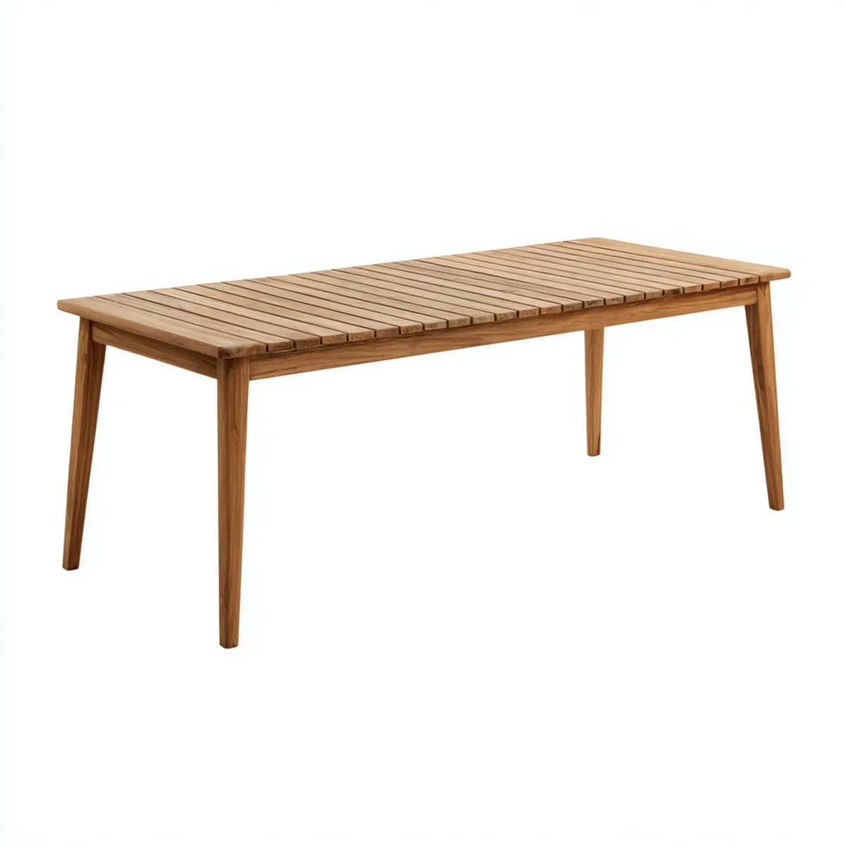 Stół do jadalni, prostokątny brązowy stół jadalny w teku stałym 180 x 90 x 75 cm