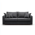 Sofa, 3 siedzenia szary antracyt 210 x 90 x 85 cm poliestrowy prostokątna kształt