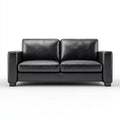 Sofa 2 czarne siedzenia ze skóry syntetycznej PU prostokątne 150 x 85 x 85 cm
