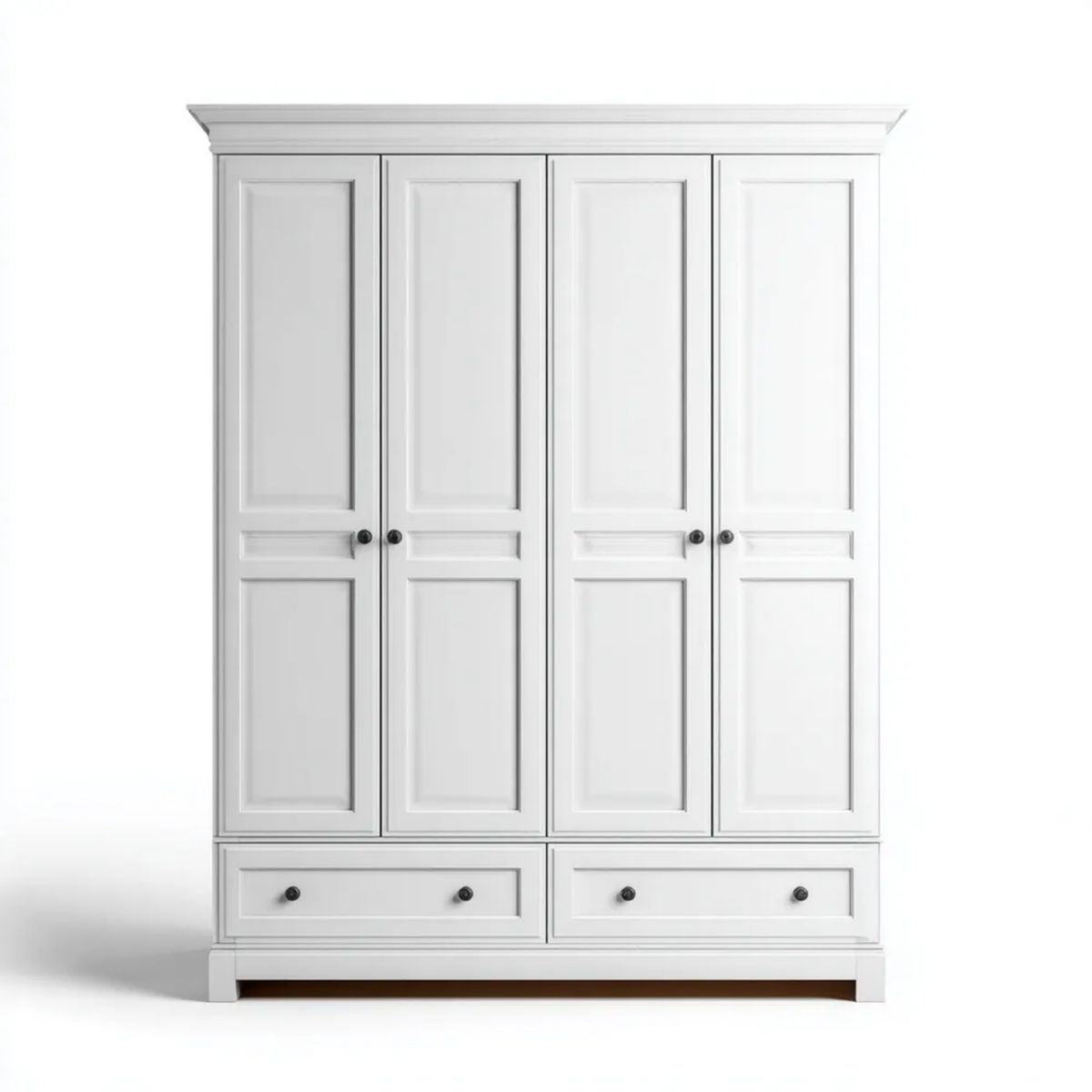 Szafa, Szafka Białego pokoju w MDF, 4 drzwi i 2 szuflady, 200 x 60 x 220 cm