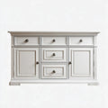 Witryna, Białe stołówki w formie bufetu 5 szuflad 2 drzwi w MDF 160 x 45 x 100 cm prostokątne