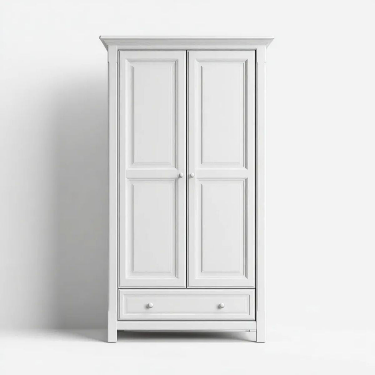 Szafa, Biała szafka w MDF i Biała pianka, 2 drzwi i 1 szuflada, 90 x 50 x 190 cm