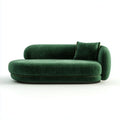 Sofa, Dwa ciemnozielone poliestrowe aksamitne sofa 180 x 95 x 75 cm krzywej