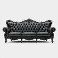 Sofa, Chesterfield czarny syntetyczna kanapa PU z prostokątnym litym drewna ramka 230 x 95 x 125 cm