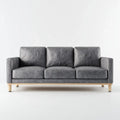 Sofa 3 umieszcza szary antracyt 210 x 85 x 85 cm w kształcie prostokątnym ze skóry PU