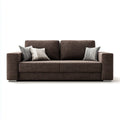 Sofa 3 fotele brązowy poliester z poduszkami 220 x 95 x 85 cm