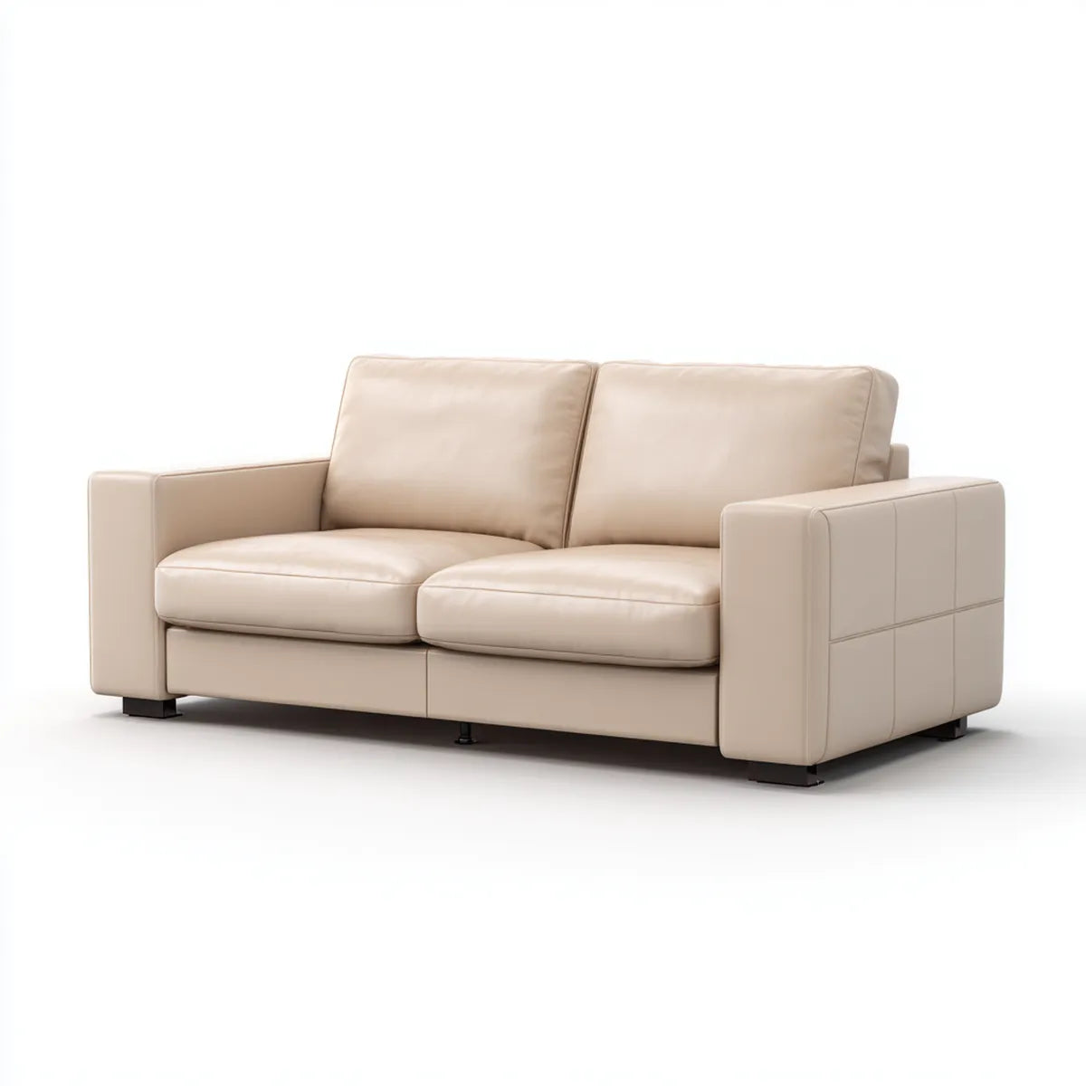 Sofa 2 beżowe fotele 170 x 90 x 85 cm ze skóry syntetycznej prostokątnej PU
