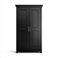 Szafa czarna 90 x 52 x 180 cm od MDF prostokątna z 2 drzwiami