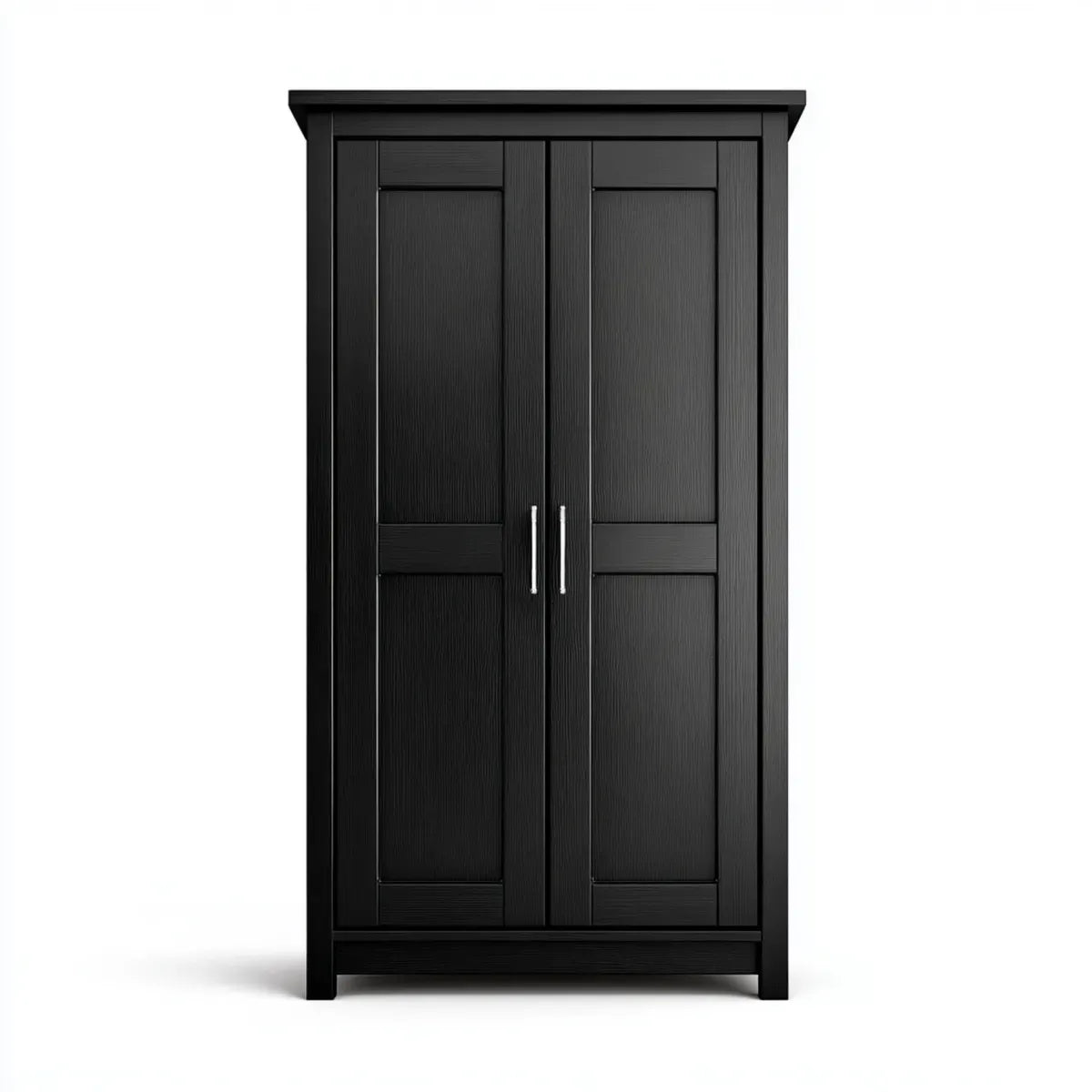 Szafa czarna 90 x 52 x 180 cm od MDF prostokątna z 2 drzwiami