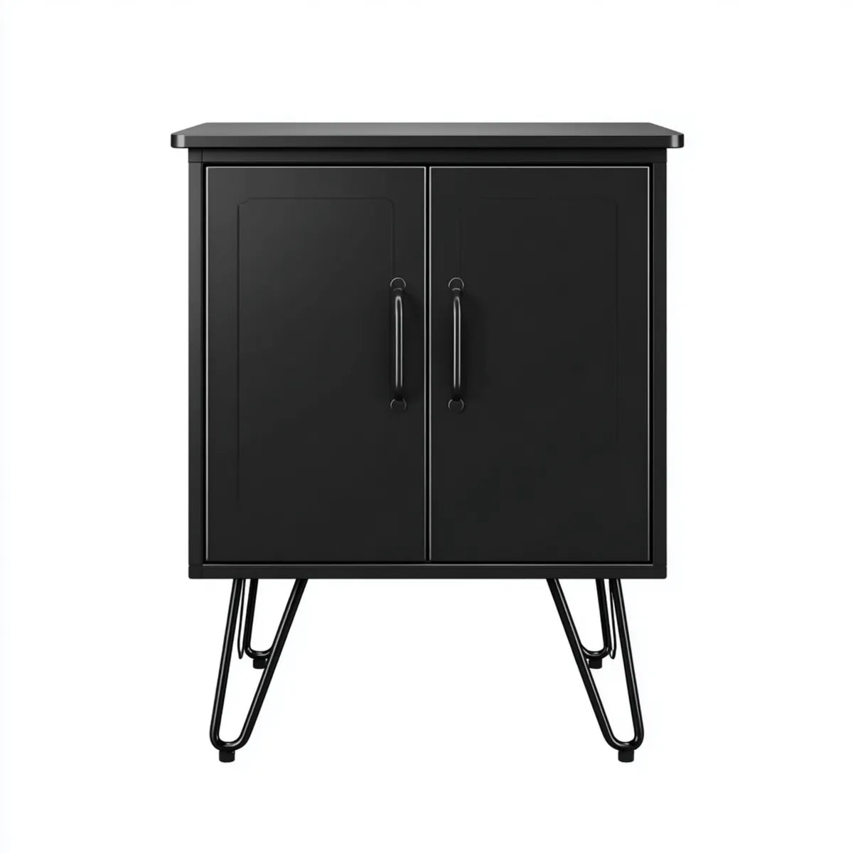 Witryna, Szafa metalowa czarna 80 x 40 x 100 cm stal prostokątna z 2 drzwiami