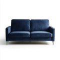 Sofa 2 granatowy niebieski miejsca 160 x 85 x 82 cm w prostokątnym poliestrowym aksamicie
