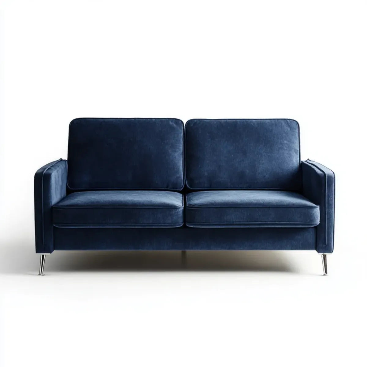 Sofa 2 granatowy niebieski miejsca 160 x 85 x 82 cm w prostokątnym poliestrowym aksamicie