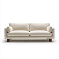 sofa 2-osobowa śmietana 220 x 95 x 82 cm z tapicerką poliestrową i litymi nóżkami z drewna